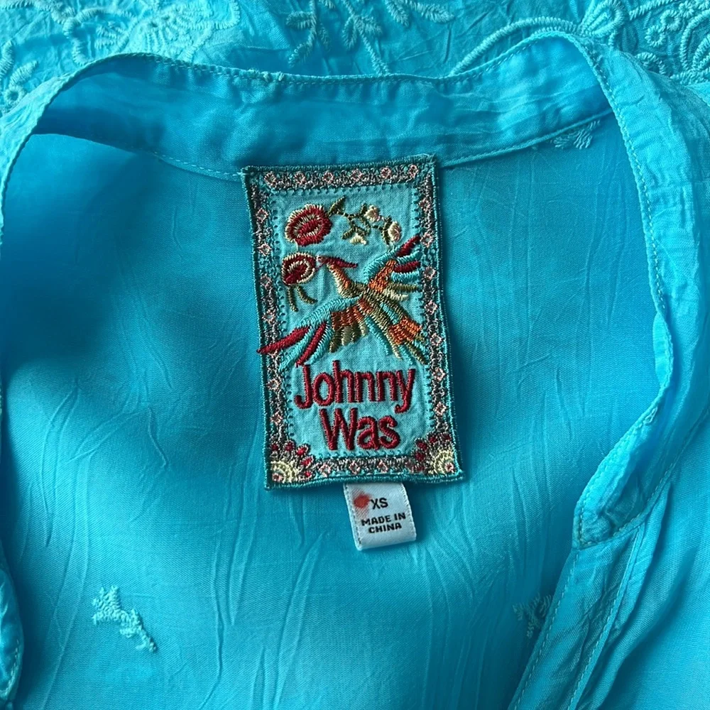 Johnny Was Zoya Harkyn Tunic in Clear Sky Blue Size XS - Picture 7 of 8